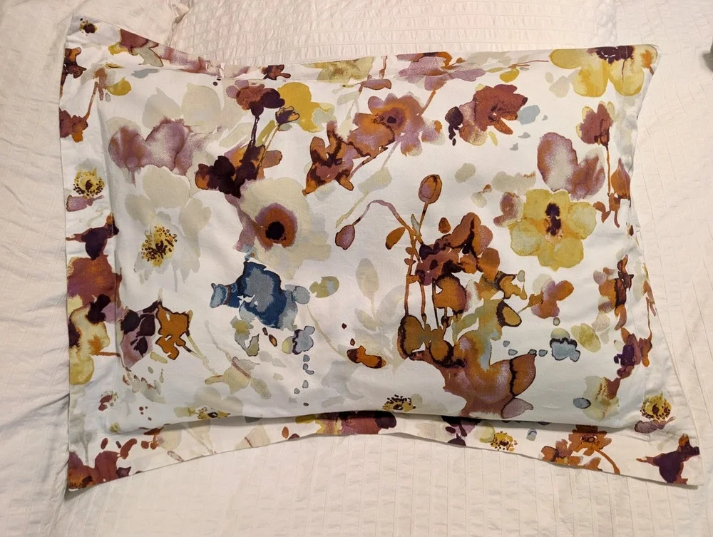 Isaac Mizrahi Home Abstract Orchids Pillow Sham Standard Queen Watercolor Floral